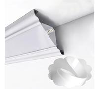 Kit d'éclairage LED sur rail pour moulures décoratives - Plafonnier et applique murale, diffuseur linéaire en aluminium avec couvercle blanc laiteux, 9,5 m (31,2 pi) pour la décoration intér