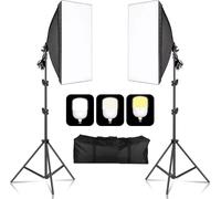 Kit d'éclairage photographique, boîte à lumière 50x70, lampes LED bicolores, 135W-a, deux couleurs