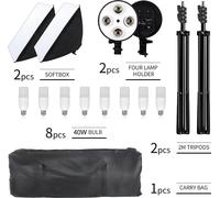 Kit d'éclairage photographique, boîte à lumière 50x70CM, trépied 2M, luminosité réglable, SH-RGX-02-62