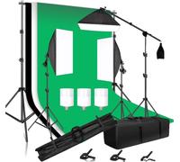 Kit d'éclairage photographique, pieds de lumière réglables, options d'arrière-plan polyvalentes, kit de studio photo
