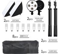 Kit d'éclairage photographique Softbox, Softbox 50x70CM, douille de lampe E27, SH-RGX-02-61