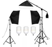Kit d'éclairage pour la photographie, 2 boîtes à lumière de 50x70CM, lampes UFO de 45W, 3 ampoules bicolores