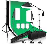 Kit d'éclairage pour la photographie, boîtes à lumière de 50 cm x 70 cm, support de fond de 2,6 m x 3 m, kit studio photo 35