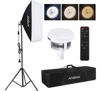 Kit d'éclairage pour la photographie en studio - Lumière LED bicolore 85W (2800K-5700K), boîte à lumière 50x70 cm, trépied de 2 m, télécommande et sac de transport