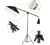 Kit d'éclairage pour la photographie en studio, température bicolore, boîte à lumière, pied d'éclairage réglable, EU