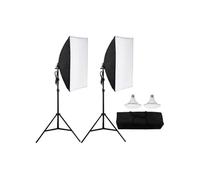 VEVOR Kit Éclairage Softbox Professionnel, Lot de 2, 50x70 cm, Ampoule LED 30 W, 5500 K Proche Lumière Jour, Support Trépied Réglable, pour Studio, Photographie, Enregistrement Vidéo, Diffusion Direct