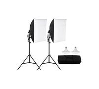VEVOR Kit Éclairage Softbox Professionnel, Lot de 2, 60x60 cm, Ampoule LED 30W, 5500K Proche Lumière Jour, Support Trépied Réglable, pour Studio, Photographie, Enregistrement Vidéo, Diffusion Direct
