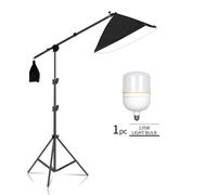 Kit d'éclairage Softbox avec trépied 2M, Softbox 50x70CM, système d'éclairage continu, équipement de studio photo avec ampoules 20W Bulb