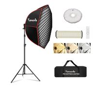 Kit d'Éclairage Softbox Octogonale 95cm Professionnelle - Lumière LED Vidéo 110W Dimmable IRC 97, avec Pied, Diffuseur & Nid d'abeille, Softbox pour Portrait, Video, Youtube, TikTok