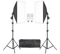 Kit d'éclairage softbox pour la photographie, support de lumière réglable 2M, sac Oxford inclus, nouvelles ampoules 40W
