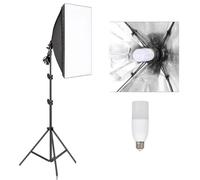 Kit d'éclairage softbox pour la photographie, système d'éclairage continu professionnel, 50x70cm, nouvelle ampoule 40W