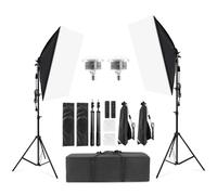 Kit d'éclairage Softbox pour studio de photographie,système d'éclairage continu,ampoules 85W,prise 5500k,télécommande pour prise de vue photo - Type softbox lighting