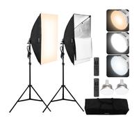 Kit d'Éclairage Softbox Professionnel-VEVOR-Lot de 2-50x70 cm-Ampoule LED 45 W-pour Studio, Photographie, Diffusion Direct