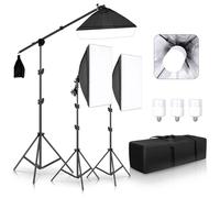 Kit d'éclairage Softbox SH 1 à 3 pièces 50x70CM, système d'éclairage professionnel pour la photographie avec ampoules photographiques E27, équipement de studio photo Just 3pcs softbox