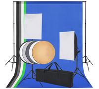 Kit d'Eclairage Studio Toiles de Fond et Boîtes à Lumière Photographie vidaXL