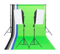 vidaXL Kit d'éclairage studio 190237 – Toiles de fond et boîtes à lumière