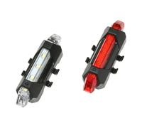 Kit d'éclairage vélo USB lens sur cintre-tige de selle 5 Leds 2 fonctions P2R Noir