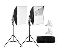 Kit d'éclairage VEVOR Softbox 60x60 cm Ampoules LED 30 W 5 500 K Support réglable