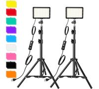 Kit D'Éclairage Vidéo Pour La Photographie,Lumières Led Pour Studio Avec 70 Perles Et Filtre De Couleur Pour Caméra,Photo,Enregistrement Vidéo,Tournage,Conférence,Jeu,Streaming,Youtube,Tiktok
