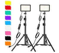 Kit d'éclairage vidéo pour la photographie, lumières LED pour studio avec 70 perles et filtre de couleur pour caméra, photo, enregistrement vidéo, tournage, conférence, jeu, streaming, YouTube, TikTok