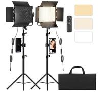 Kit d'éclairage vidéo pour Photographie, lumières LED Bicolores améliorées avec intensité Variable 2500 K ~ 8500 K et Support d'éclairage de 200,7 cm pour Appareil Photo, Enregistrement Photo