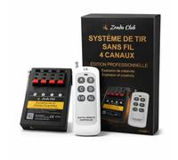 Kit Déclencheur Feu d’Artifice sans Fil 4 Canaux - Nouvelle Génération - Télécommande 100m - Mode Séquentiel 0,4s + Mode All Instantané - Système Allumage Pyrotechnique