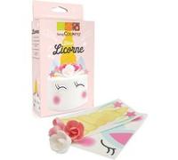Kit déco azyme pour gâteau Licorne Multicolore G