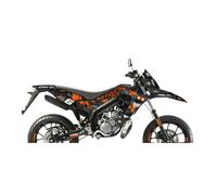 Kit déco carénage Stage6, noir / orange pour Derbi X-Treme Euro 4