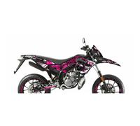 Kit déco carénage Stage6, noir / rose pour Derbi X-Treme Euro 4