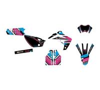 KIT DECO MOTO CROSS RIEJU MRT 50 COMICS ROSE ET BLEU + 4 MINIS PLAQUES OFFERTES.