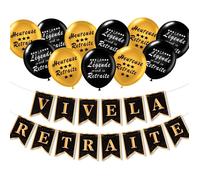 Kit Déco Retraite Vive la Retraite - Ballons et Banderole Festifs - Pour une Retraite Heureuse