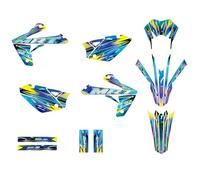 KIT DECO RIEJU MRT 50 DE 2009 à 2021 GALAXIE Holographic (Bleu-jaune)