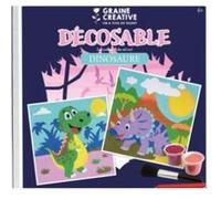 kit deco sable dinosaure pinceau et sable Multicolore G