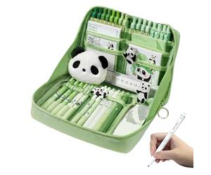 Kit d'école esthétique pour étudiants, design panda, avec kits de papeterie, fournitures scolaires, pendentif au design panda et imagination, pour soutenir des projets académiques et personnels