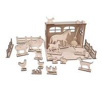 Kit Décor 3D Ferme en bois FSC 45 pièces - Rayher Beige G