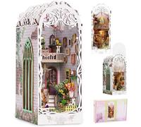 Kit décoratif de serre-livres créatif pour coin de livre - Puzzle 3D en bois pour chambre d'adulte - Décoration de maison de poupée (maison de jardin)
