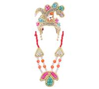 Kit décoratif Mala Mukut pour God Goddess Ganesh / Laddu Gopal / Devi Maa / Radha Krishna Set de bijoux Deities pour festival traditionnel indien Janmashtami (taille : 1 n° ,1,5") (multicolore