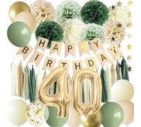 Kit Decoration Anniversaire 60 Ans, Ballons Decoration Anniversaire - Deco Anniversaire Guirlande Joyeux Anniversaire Happy Birthday Bannière Adulte Homme Femme (40th Birthday)