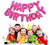 Kit Décoration Anniversaire Fille 3 Ans Rose - Pack Ballons Happy Birthday, Ours & Cheval - Pompe Incluse