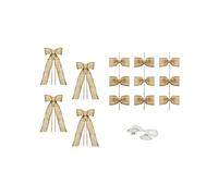 Kit décoration de voiture en jute 6 pièces pour mariage bohème - Marron - Taille Unique