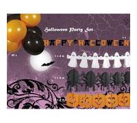 Kit Decoration Halloween Vitrine Ignifuge - Polyester noir G
