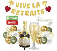 Kit Décoration Retraite, Ballon & Gonflable Banderole | Ballons Aluminium, Ballons Latex, Écharpe Retraite, Panneau Photo, Outils, Cadeau Retraite Collègue, Bureau Jardin Restaurant