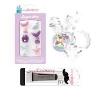 Kit découpoirs à biscuits + 6 décors sucrés Sirène Scrapcooking