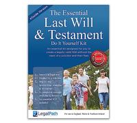 Kit d'écriture de testament pour un, testament essentiel avec guide en | Testament imprimé rédigé par un avocat ; guide en ligne et exemple complété ; Angleterre, Pays de Galles et Irlande du Nord.