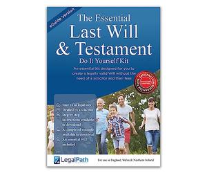 Kit d'écriture de testament pour un, testament essentiel avec guide en | Testament imprimé rédigé par un avocat ; guide en ligne et exemple complété ; Angleterre, Pays de Galles et Irlande du Nord.