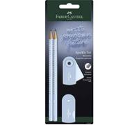Kit D'écriture - Faber-Castell - Grip Sparkle - 2 Crayons B - Gomme Sleeve Mini - Taille-Crayon Sleeve Mini