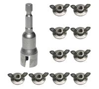 Kit d'écrous à ailettes | Matériel de fixation en acier avec vis filetées de 6 mm - Embout de perceuse, pour la réparation de la maison, des véhicules à moteur, des meubles, pour adultes, hommes et