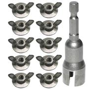 Kit d'écrous à ailettes | Matériel de tournevis ergonomique en acier 6 mm, embout de perceuse, pour la réparation de la maison, des véhicules automobiles, des meubles, pour adultes, hommes et