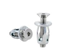 Kit d'écrous à rivets en métal forme de pétale M4 M5 M6 M8, vis d'expansion hexagonale, boulon plaque d'immatriculation, pince verrouillage du panneau(Silver,M6x20(12Pcs))