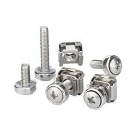 Kit d'écrous cage et vis pour montage sur bâti ser Ensemble de combinaison vis à écrou cage en acier inoxydable M5 M6 16-30mm 10 pièces(One Size,M5x30mm)